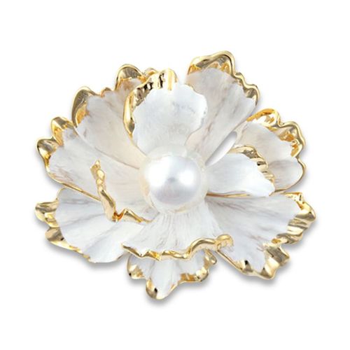 Broche En Métal Imitation Perle, Grande Fleur, Écharpe De Fête, Banquet, Mariage, Broches En Métal, Bijoux Cadeau Pour Femmes, Broches Pivoines En Émail Rouge