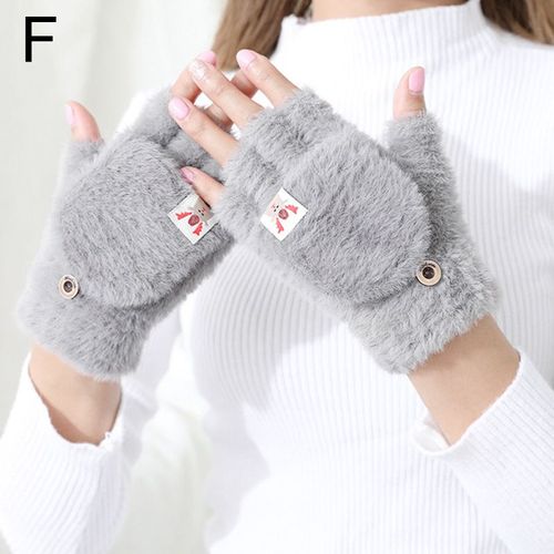 Gants D'hiver En Velours Pour Femmes, Mitaines À Rabat, Mi-Doigt, Pour L'extérieur, Chaud Et Épais, Nouvelle Collection Automne 2020