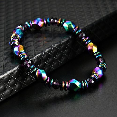 Bracelet Magnétique En Pierre Hématite Pour Homme Et Femme, Breloque Anti-Fatigue, Perles Pour Soins De Santé, Bijoux Cadeaux