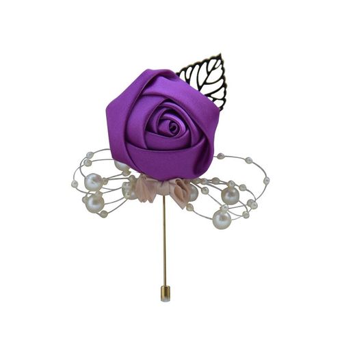 Broche Boutonnière De Fleurs En Tissu, Pour Mariage, À La Mode
