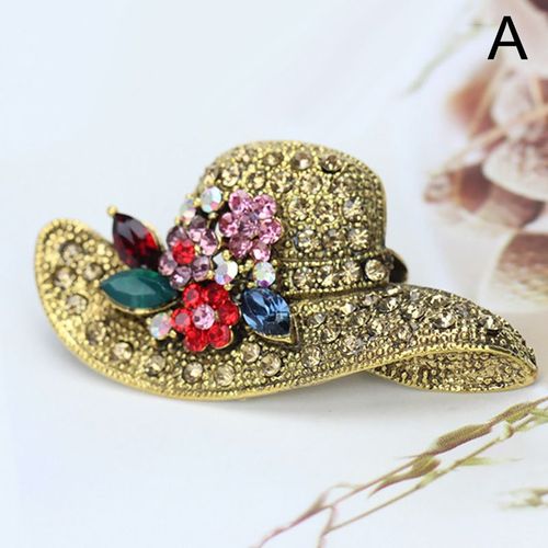 Broches De Chapeau Vintage En Strass Pour Femmes, Épingles De Luxe En Métal De Couleur Or Antique, Accessoires De Mariage