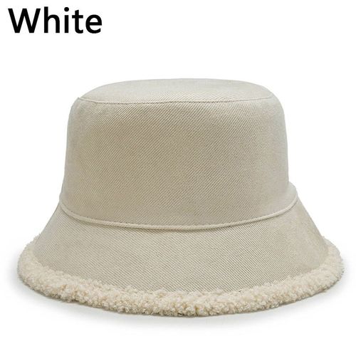 Chapeau Seau En Fourrure Artificielle Pour Femme, Casquette De Pêcheur Épaisse Et Chaude, Protection Solaire, Panama, Plein Air, Hiver