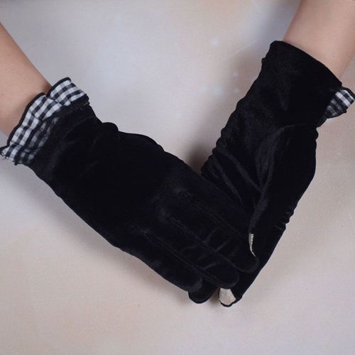 Gants Chauds En Velours Doré Pour Femme, À La Mode, Coupe-Vent, Doux, Élastiques, Pour La Conduite En Plein Air, Pour Écran Tactile