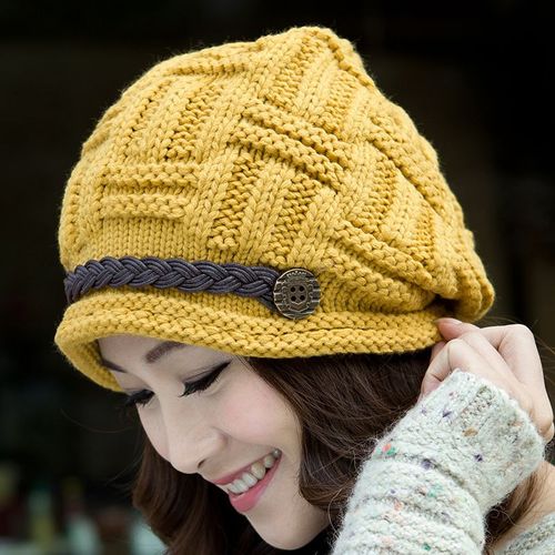 Bonnets Tricotés En Laine Pour Femmes Et Filles, Couvre-Chef Épais Et Chaud En Forme De Fleur, Pour L'équitation En Plein Air, À La Mode, Hiver