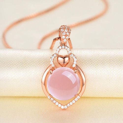 Pendentif Goutte D'eau Rose En Cristal, Colliers En Argent Sterling 925 Pour Femmes, Accessoires Exquis Pour La Saint-Valentin, Nouveau