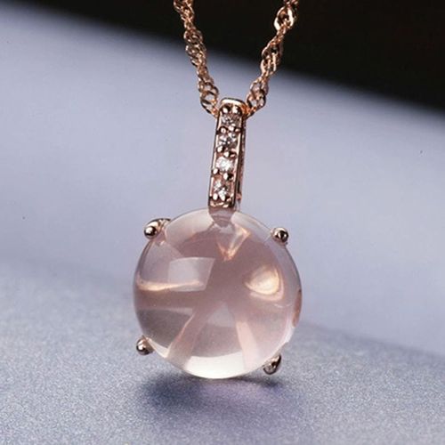 Colliers En Argent Sterling 925 Pour Femmes, Pendentif Rond En Cristal Rose Simple, Bijoux Pour Cadeaux De Saint Valentin