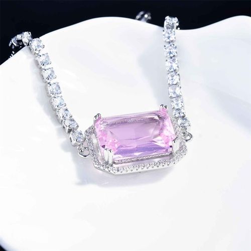 Bracelets Carrés En Cristal Rose Pour Femmes, Bijoux En Argent Sterling 925, Cadeau De Saint Valentin, Nouvelle Collection