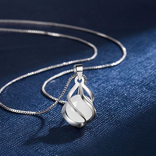 Colliers En Argent Sterling 925 Pour Femmes, Pendentif Géométrique, Cristal Blanc, Accessoires Pour La Saint-Valentin