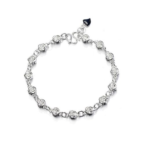 Bracelets En Argent Sterling 925 Pour Femmes, Bijoux À La Mode, Exquis, Fleur Rose, Cadeaux De Saint Valentin