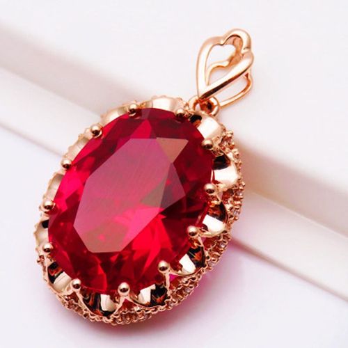 Colliers Avec Pendentif Ovale En Argent Sterling 925 Pour Femmes, Accessoires De Mariage, De Luxe, En Zircon Rouge, Nouvelle Collection Tendance