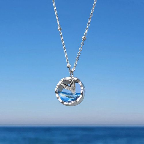Colliers En Argent Sterling 925 Pour Femmes, Pendentif Queue De Sirène En Zircon Bleu, Bijoux, Accessoires De Fête, Nouvelle Mode