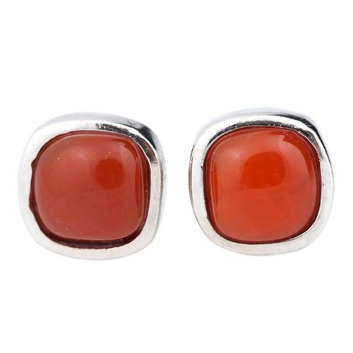 Boucles D'oreilles Vintage En Argent Sterling 925 Pour Femmes, Bijoux À Clous Géométriques, Cristal Rouge, Accessoires Pour Fête Des Mères