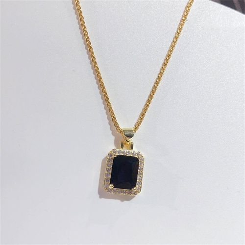 Colliers Et Boucles D'oreilles Carrés En Zircon Noir, Ensemble De Bijoux En Argent Sterling 925 Pour Femmes, Accessoires De Mariage Exquis