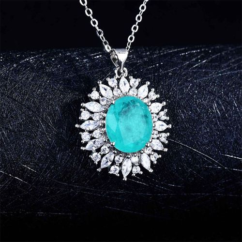 Colliers, Bagues, Boucles D'oreilles, Ensembles De Bijoux Pour Femmes, Accessoires D'anniversaire, De Luxe, Cristal Bleu Zircon, Argent 925