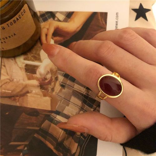 Bagues En Agate Pour Femmes, Couleur Argent, Or, Rouge, Bijoux De Fête Rétro Faits À La Main, Cadeaux, Vente En Gros, S-R973