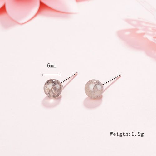 Petites Boucles D'oreilles En Pierre De Lune Naturelle, Couleur Argent, Pour Femmes Et Filles, Cadeau Pour Bon Ami, S-E605