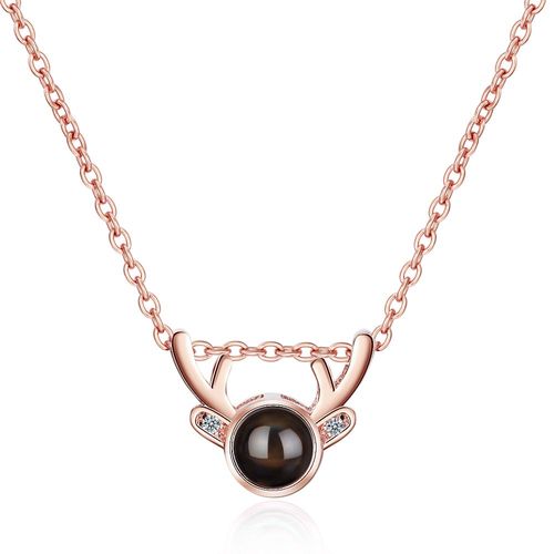 Bijoux De Noël Couleur Argent, 2 Couleurs, Projection Sur Bois, Je T'aime, Colliers Pour Femmes, Cadeau, S-N423