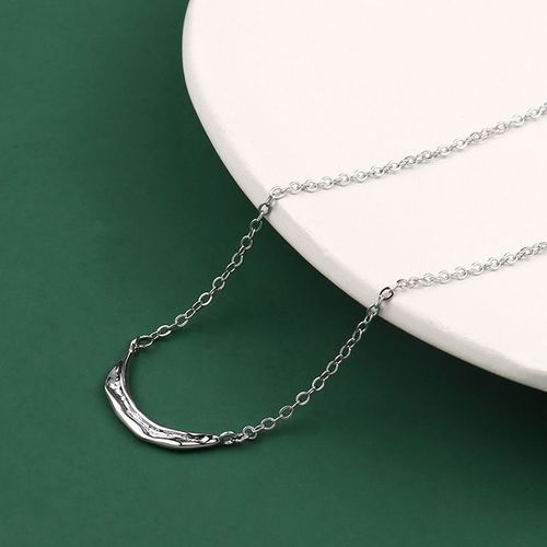 Collier Incurvé Irrégulier En Métal Doré Pour Homme Et Femme, Bijou Français, Couleur Argent, 2021