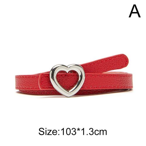 Ceinture En Cuir Pour Femmes, Boucle En Métal, Élégante, Vintage, C¿Ur, Loisirs, Accessoires De Pantalon, Mode