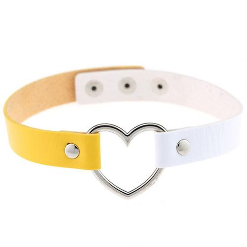 Collier En Cuir Pu Punk Pour Femmes, Ras Du Cou En Forme De C¿Ur, À La Mode, Charmant, Bijoux De Fête, Cadeau