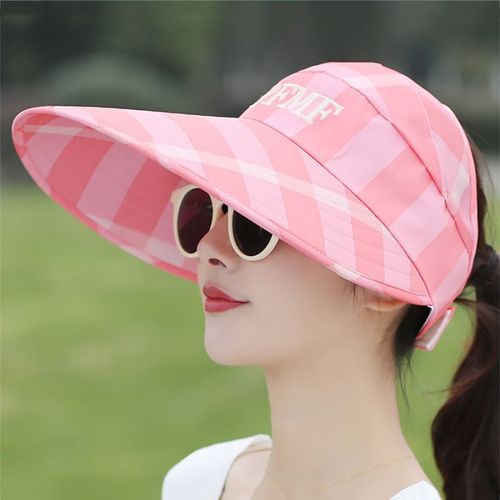 Chapeau De Soleil D'été Réglable À Grande Tête, Casquette À Large Bord Pour Dames Et Filles, Protection Uv, Chapeau De Plage À Visière Pliable, Offre Spéciale