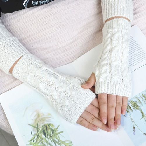 Gants Tricotés Chauds D'hiver Sans Doigts Pour Femmes, Mitaine En Laine, Demi-Doigt, Bras Crochet, Faux Gants De Conduite