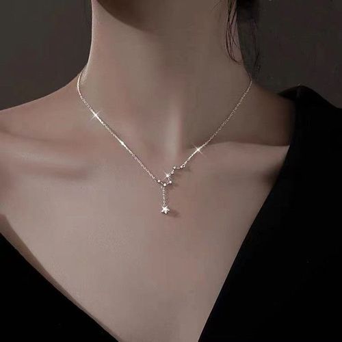 Collier Avec Pendentif En Diamant Pour Femme, Chaîne Simple, Bijou De Caractère, Cadeau De Fête
