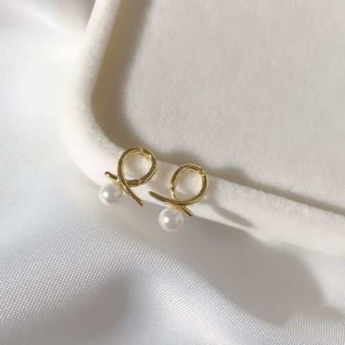 Boucles D'oreilles En Argent Sterling 925 Pour Femmes, Version Coréenne, Simple, Perle Géométrique, Ligne, Mignon, Charme Sexy, Fête, Cadeau De Mariage