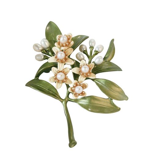 Broche En Perles De Gardénia Pour Femmes, Accessoires De Manteau, Fleur Orange, Pour Mariage, À La Mode