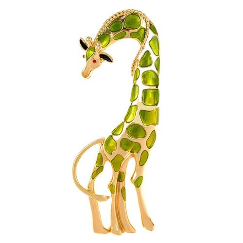 Grandes Broches En Forme De Girafe Pour Femmes, En Métal Émaillé, Animal, Décontracté, Cadeaux