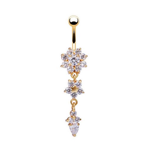 1pc Sexy Balancent Des Barres De Ventre Nombril Anneaux Mode Acier Chirurgical Strass Corps Bijoux Nombril Piercing Anneaux