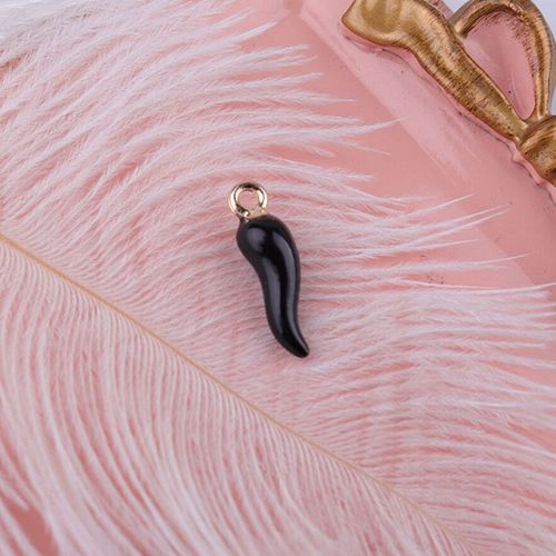 10 Pièces/Lot Rouge Chili Italien Corne Breloque En Acier Inoxydable Talisman Italien Bijoux À Bricoler Soi-Même Pendentif Chanceux