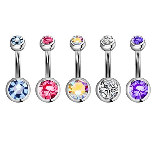 5/10/15/20 Pcs/Lot Cristal Piercing Nombril Acier Chirurgical Strass Nombril Anneaux Nombril Piercing Ombligo Boule Nombril