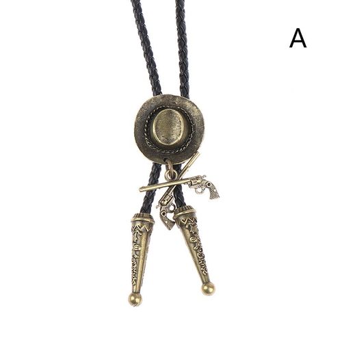 Cravate Vintage En Alliage Pour Hommes Et Femmes, Corde En Cuir, Collier Long, Pull, Chemises À Chaîne, Accessoires
