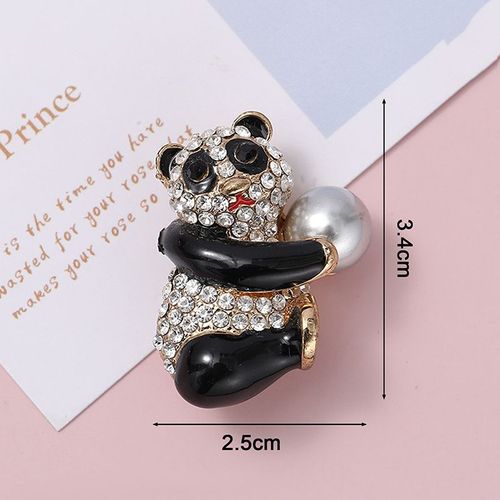 Broches Mignonnes En Émail Perle Bambou Panda Animal Pour Femmes Enfants Strass Koala Nouvelle Mode Chemise Sac À Dos Robe Bijoux Épingle