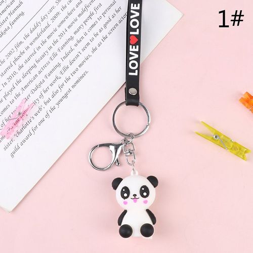 Porte-Clés Mignon De Dessin Animé Créatif En Silicone, Bijoux Animal Panda, Porte-Clés Sac De Voiture, Porte-Clés Doux Kawaii Panda Pendentifs