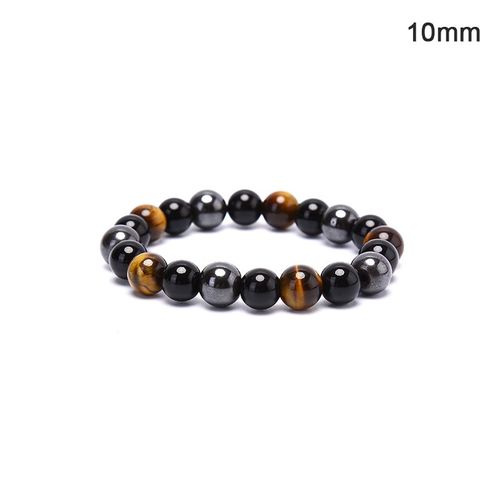 Obsidienne Noire Naturelle Hématite Oeil De Tigre Perles Bracelets Hommes Pour Protection De La Santé Magnétique Femmes Bijoux Pulsera Hombre