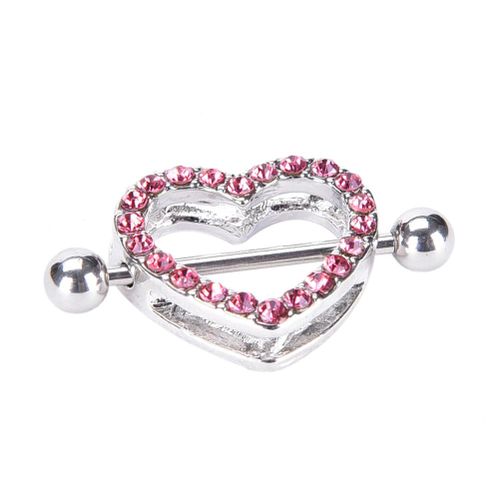 1 Pièces Sexy Cristal Cadeaux Amour C¿Urs Mamelon Bar Anneaux Coeur Anneaux Mamelon Anneau Barbell Corps Piercing Bijoux Femmes Bleu Rose Blanc