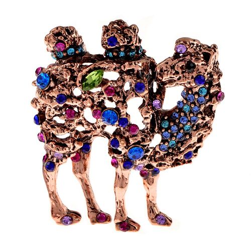 Broche De Chameau Colorée En Strass Pour Femmes, Bijoux Design En Métal, Manteau D'hiver, Broches D'animaux Mignons, Accessoires