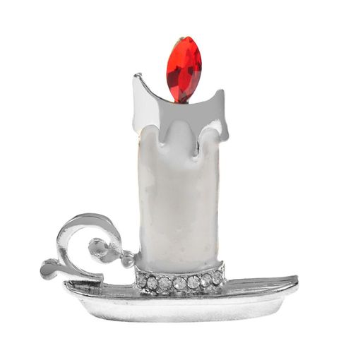 Broche De Bougie Créative En Émail, Strass, Design Amusant, Bijoux Pour Femmes Et Hommes, Étiquette Badage, 2 Couleurs Disponibles