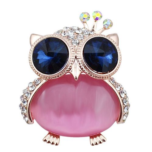 Broches En Forme De Hibou Pour Femmes, 2 Couleurs, En Opale, Avec Strass, Animal, Style Coréen, Bijoux À La Mode