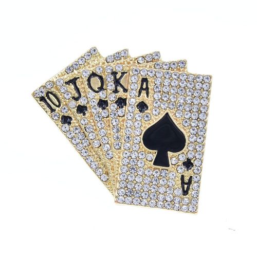 Broche De Poker En Strass Rouge Et Blanc, Nouveau Design Créatif, Bijoux Pour Femmes Et Hommes, Mode, Broches Et Broches De Haute Qualité