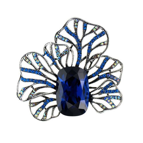 Broches Feuilles De Cristal Brillantes Pour Femmes, Élégantes, Grandes, 2 Couleurs Disponibles, Accessoires Pour Manteau