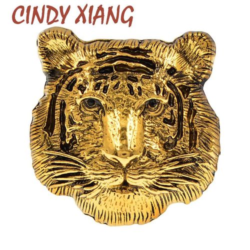 Broche Vintage En Métal Pour Femmes Et Hommes, Broche En Forme De Tête De Tigre, Accessoires Mignons, Broches D'animaux, Bon Cadeau