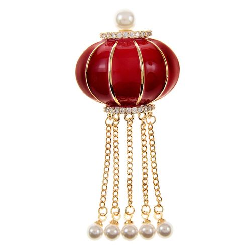 Broche Lanterne Rouge Feng Chinois, Nouveaux Bijoux Créatifs Pour Femmes, Longs Accessoires De Festival De Haute Qualité