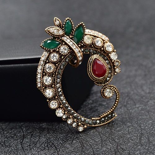 Broche Rétro En Strass Pour Femmes, Vintage, Mode, Perle Rouge, Broche, Bijoux, 2 Couleurs Disponibles, Bon Cadeau