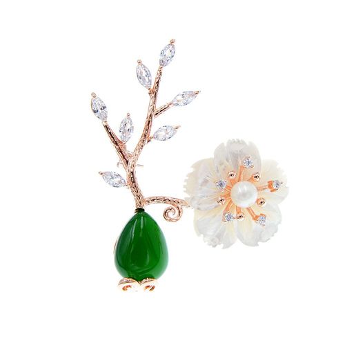 Broches De Vase En Pierre De Zircone Cubique Pour Femmes, Élégantes Broches De Mariage, Plante À La Mode, Bijoux 2 Couleurs