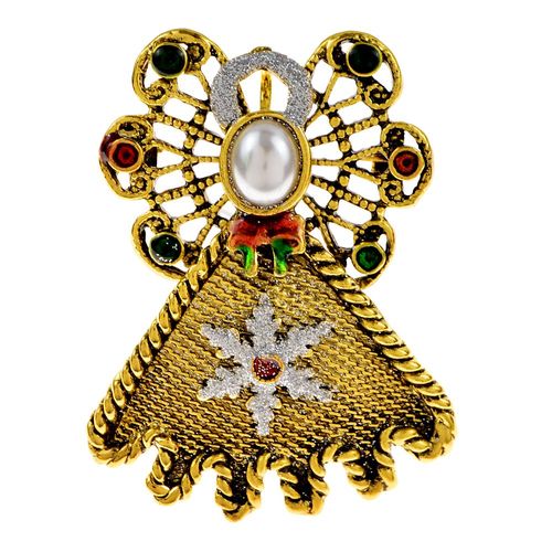 Broches D'ange Pour Femmes, Vintage, En Émail, Perle, Bijoux De Noël, Flocon De Neige, Haute Qualité, Nouveauté 2021
