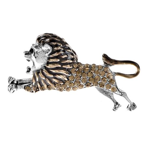 Broche Lion Vif En Émail Pour Homme Et Femme, Accessoire Créatif, En Métal, 2 Couleurs, Mignon, Animal, Décontracté, Fête, Cadeaux