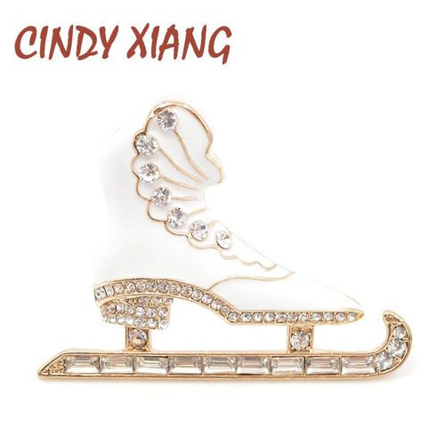 Chaussures De Patinage Avec Strass, Couleur Blanche, En Émail, Broches Pour Femmes, Beaux Accessoires De Manteau À La Mode, Nouveau Cadeau 2018